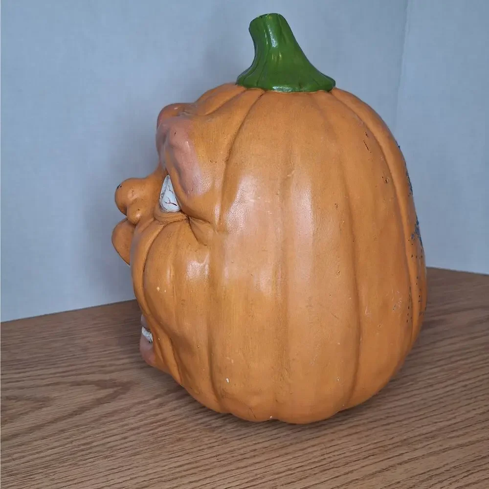 VTV Vintage Ceramic Pumpkin Jack O Lantern Wide Mouth Bloodshot Eyes Halloween